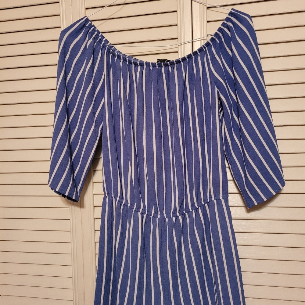 Euc Ambience blue stripped romper size medium